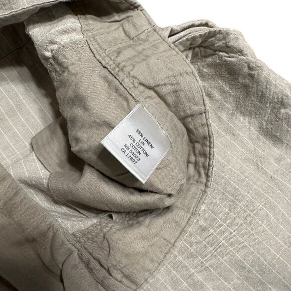 Banana Republic beige striped flat front linen blend shorts size waist 34” - Picture 3 of 8